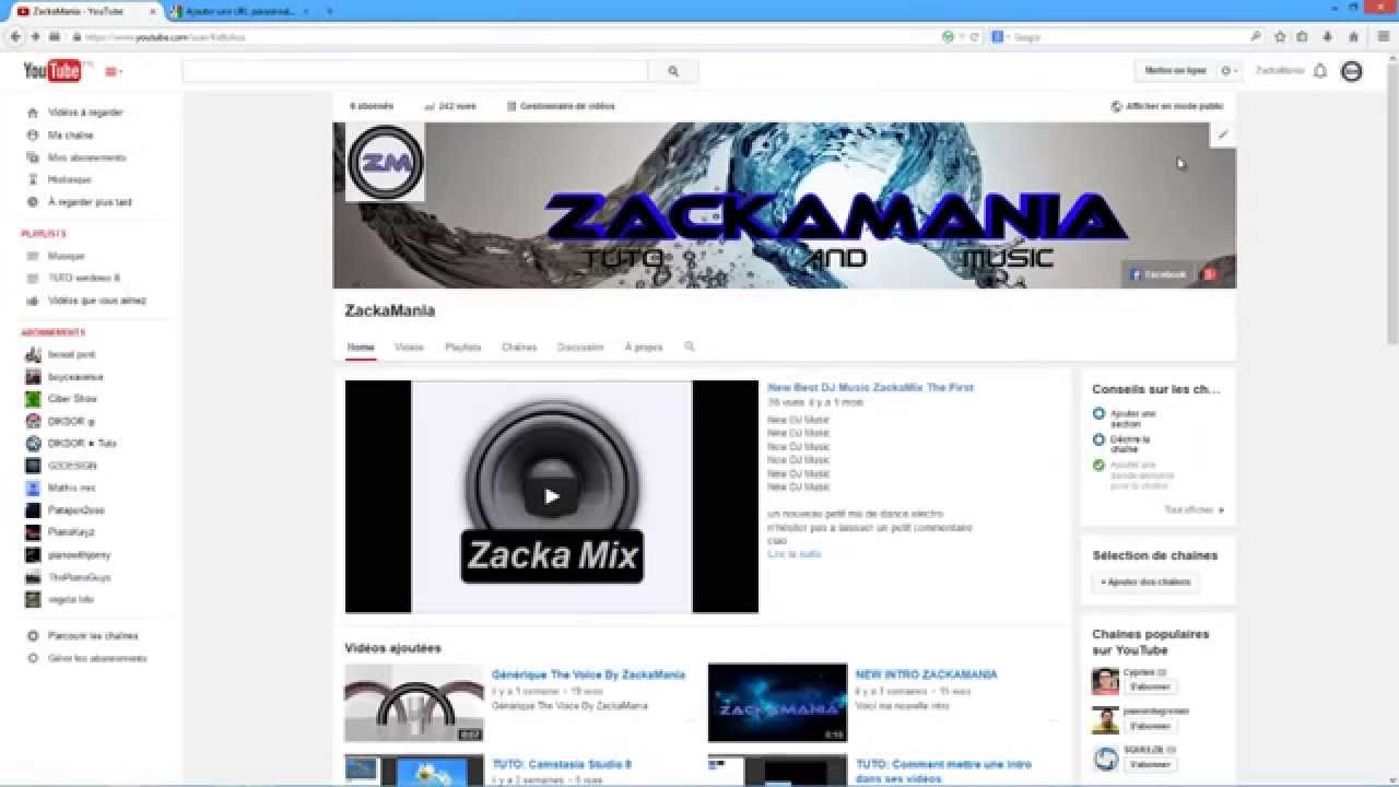 comment decorer sa page youtube