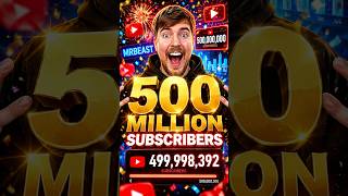 MrBeast has officially reached 500 MILLION subscribers across channel ,making internet history🚀