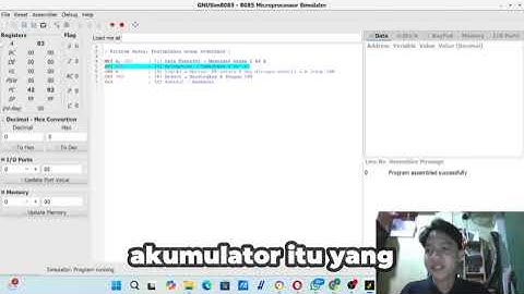 MEMBUAT PROGRAM PENJUMLAHAN SEDERHANA    MENGGUNAKAN " GNUSIM8085 "