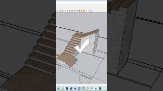 ✅How to make quick stair design in SketchUp | ⚡️MAJ Stair with SketchUp #new #shorts #stairs screenshot 5