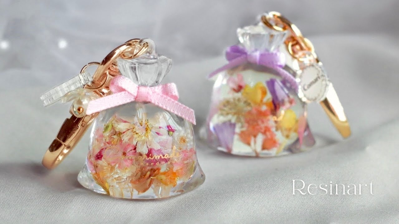 Resin art Stream 483【Floral Drawstring Bag】 - YouTube