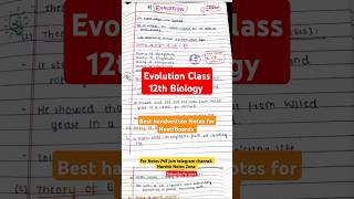 Evolution Class 12th Biology Handwritten Notes | #neet2026 #boards2026