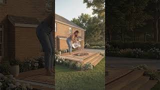 🇺🇸 Wait for the END 😳 I turned a basic backyard deck into a luxury outdoor lounge… 🤯✨