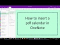 Create and Insert a PDF Calendar into OneNote