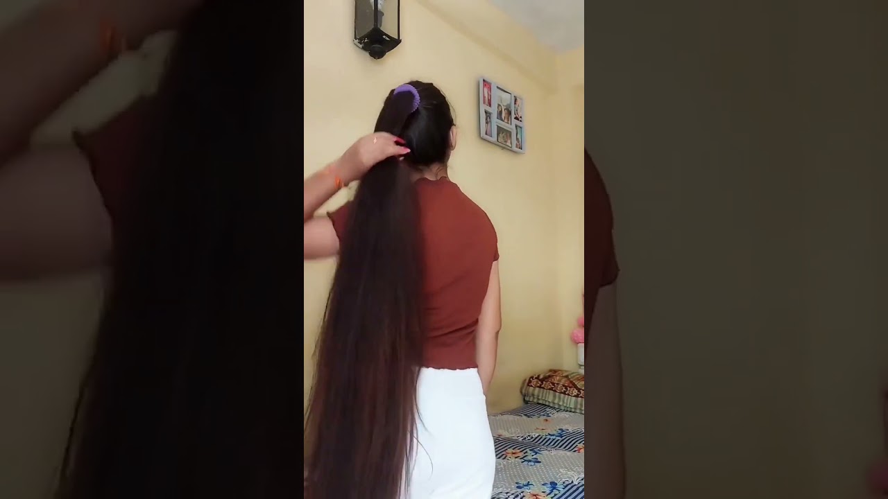 LONG HAIR PLAY||HAIR BUN || PONY TAIL || LOOSE HAIR || ASMR 