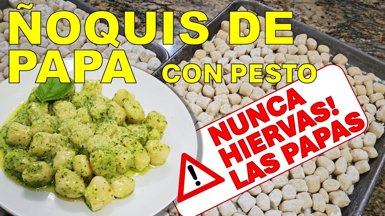 Ñoquis de Papa Caseros Livianos con Salsa Pesto - Gnocchi di Patate al Pesto [008]