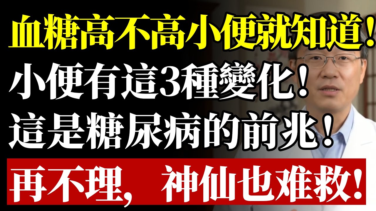 血糖高不高，小便就知道！小便有這3種變化！這是糖尿病的前兆！再不理，就等著打胰島素！#糖尿病 #血糖 #尿液 #泡沫尿 #腎臟 #洗腎 #健康 #養生 #醫生警告 #併發症#銀髮族