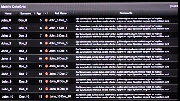 Flex Custom Mobile DataGrid Demo
