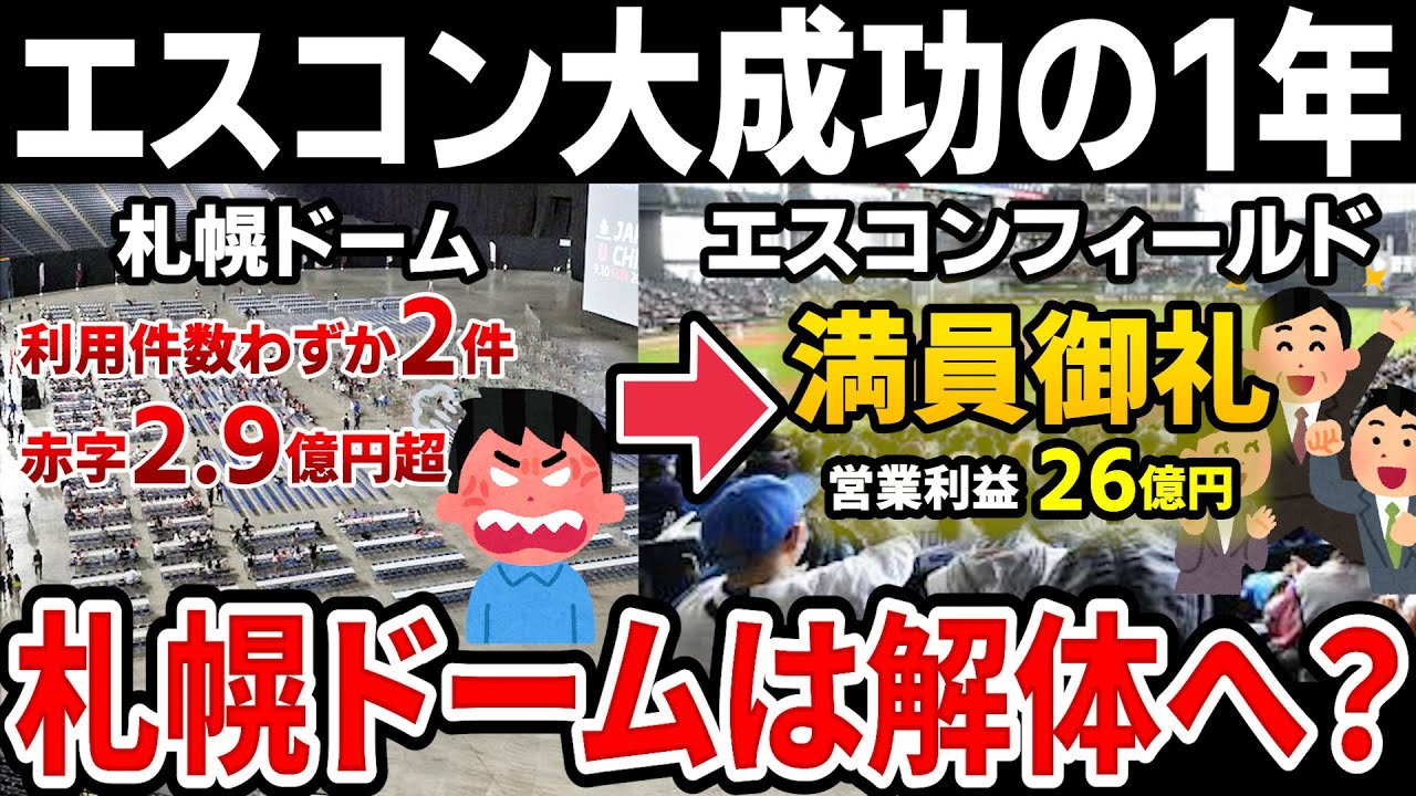 【明暗くっきり!?】エスコン大成功！⇔ 札幌ドーム悲惨な末路…