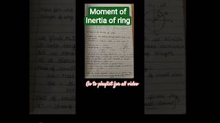 BSC physics,  Moment of inertia of ring |Dynamics of rigid body #bsc #physics #exam