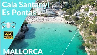 Cala Santanyi - Llombards Mallorca Badebucht - Es Pontas Felsen 4K DJI Mini 3Pro Drohnen Video