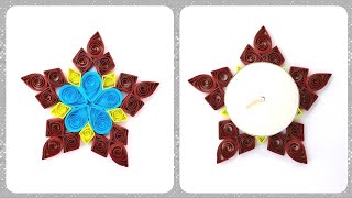 How to make quilling tealight holder at home / Tutorial