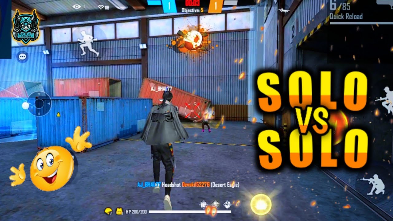 Free Fire Video Solo Vs Solo Gameplay Video - MFOUR GAMING - YouTube