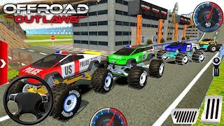 Juegos De Carros US Police-Mega Monster Cyber Truck Quad Convoy-Offroad Outlaws Multiplayer Gameplay screenshot 4