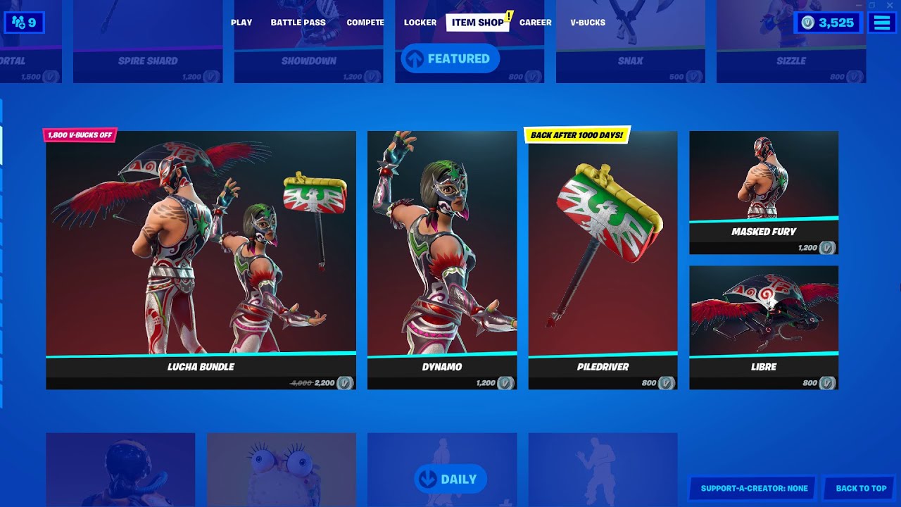 FORTNITE ITEM SHOP 4 JUNE 2021 / PILEDRIVER BACK AFTER 1000 DAYS