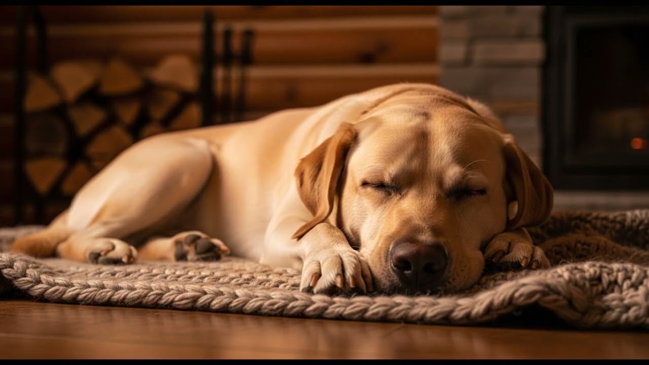 Labrador Retriever Sleep: Cozy Cabin Ambience & ASMR - 8 HOURS