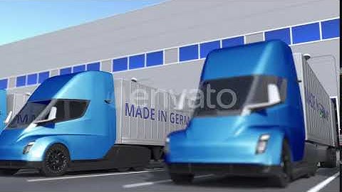 Modern Semi-trailer Trucks with MADE IN GERMANY Text | Motion Graphics - Envato elements