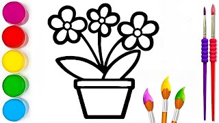 drawing flowers for kids , easy drawing for kids, educational video for kids