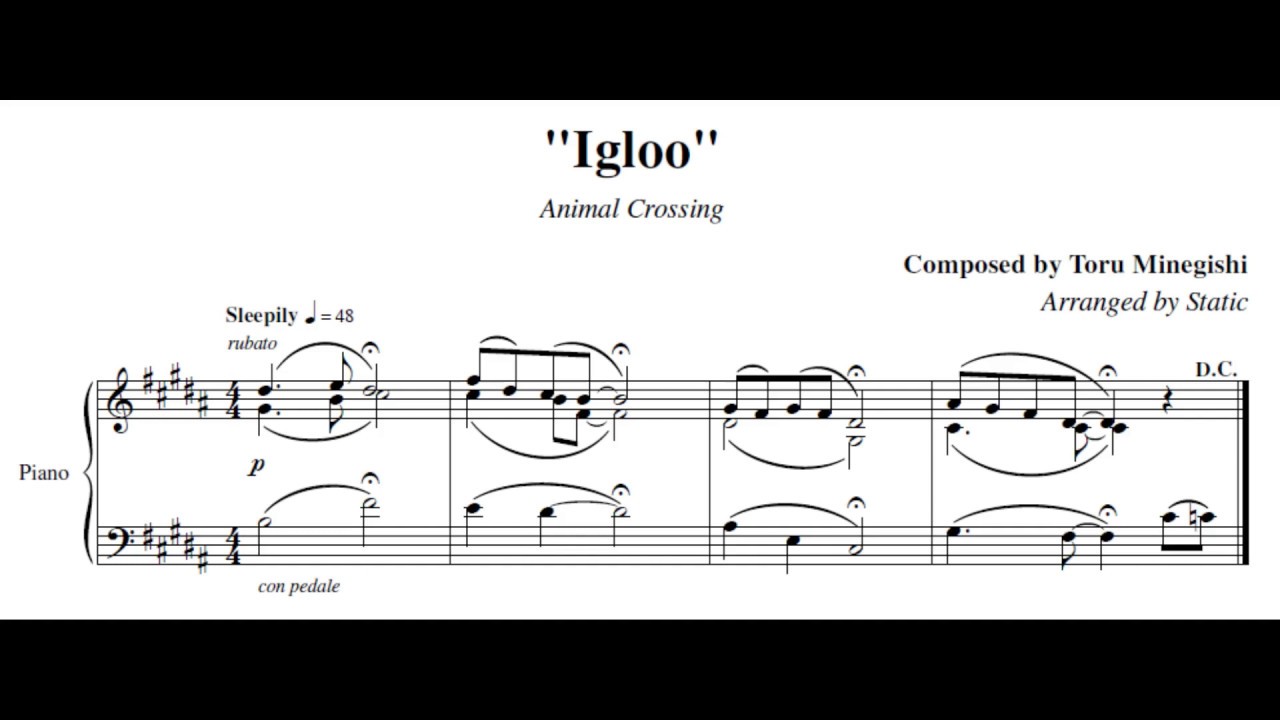 Igloo - Animal Crossing Piano Sheet Music