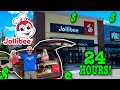 Living at JOLLIBEE for 24 Hours • Stealth Camping #VANLIFE