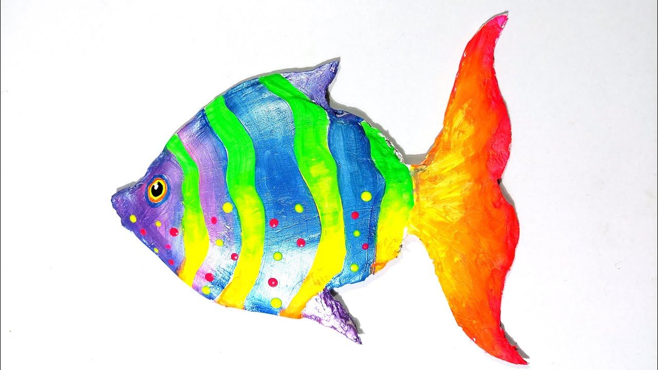 How to make a plaster of paris fish wall hanging YouTube
