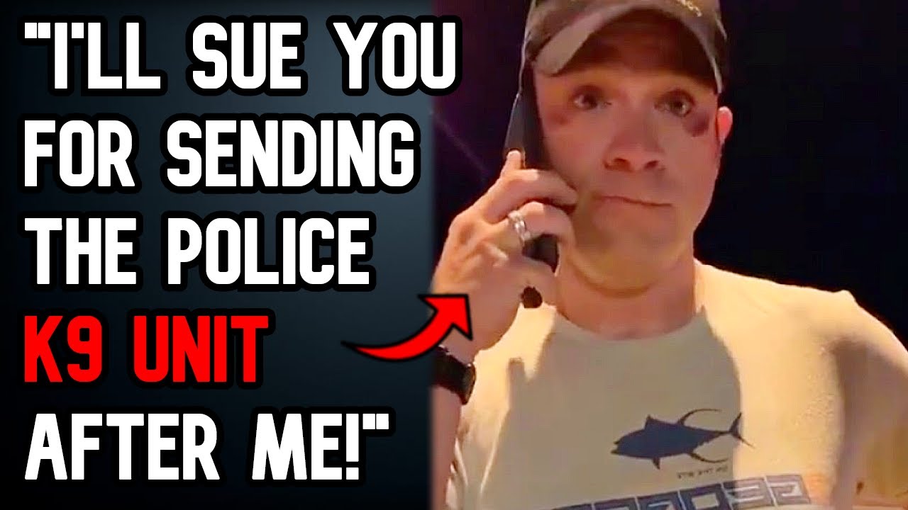 Полицейская собака напала на идиота, задев его собственную систему безопасности! - r/EntitledPeople