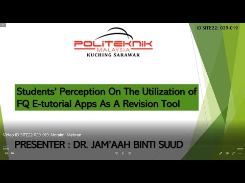 Dr. Jam'aah Suud - Students' Perception on the Utilization of FQ E-Tutorial Apps As a Revision Tool