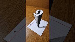 Amazing 3D Number (9) Real Illusion On Paper 😲 #3dart #3ddrawing #drawingtutorial #paperart #easy3d