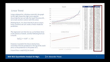 BAN 401 Module 12_4 - Exponential Trend Analysis in Excel