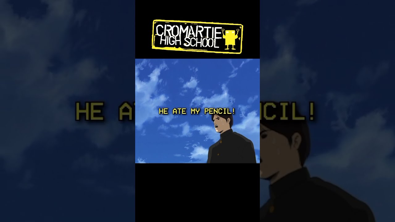 HE ATE THE PENCIL Anime Retrocrush Cromartiehighschool Funnyanime Shorts