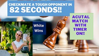 Checkmate a tough guest player in 82 seconds | Actual Chess Game with Timer ON |  Chess and Fun 🙂!! screenshot 5