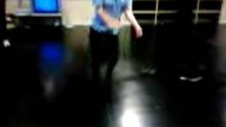 Retarded Girl Attempts Shuffling