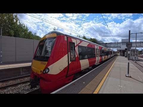 CrossCountry 170103 (new 'livery') 1N53 Stansted Airport to Birmingham New Street 05.09.2025