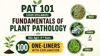 PAT 101 (2025)- One liners- Mid Sem- Fundamentals of Plant Pathology- BSc Agri II Sem- Revision