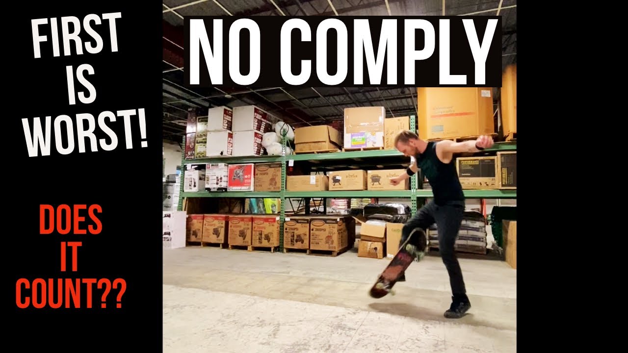 No Comply Skateboarding Short Does it Count? Slow Motion replay SSJ Meta Skates 2022 First is Worst
