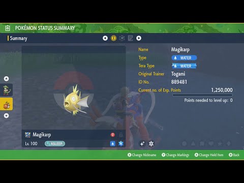 LEVEL 100 SHINY RARE MARK KITAKAMI MAGIKARP Pokemon Scarlet Violet DLC