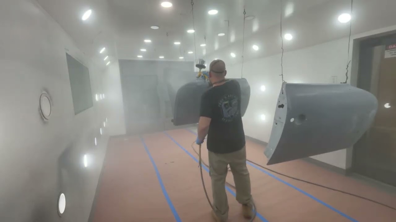 Starting to paint the 1958 Porsche, painting it in pieces, then putting it together and repainting