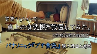 賃貸で卓上の食洗機を設置してみた。＋分岐水栓の取付け｜パナソニック「プチ食洗」の感想