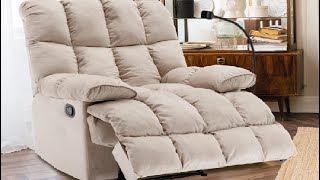 GNMLP2020 Oversized Manual Recliner Chair, Extra Wide Recliner Single Sofa Chair Review