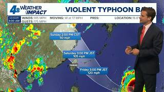 Violent Typhoon Bavi Moving West Toward The Philippines