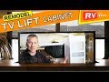 RV REMODEL - Custom TV Lift Cabinet (Part 2), Bar, Desk, Shoe Rack in One