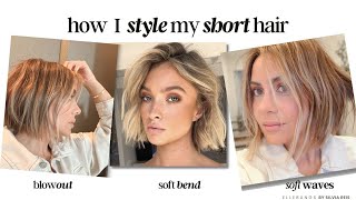 How I Style my Short Hair 2 ways + Styling Product Tips by ellebangs 16,787 views 3 months ago 15 minutes