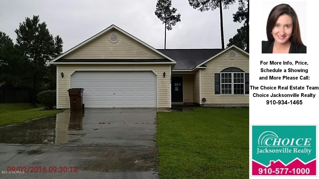 102 Sycamore Drive, Jacksonville, NC Presented by The Choice Real Estate Team.