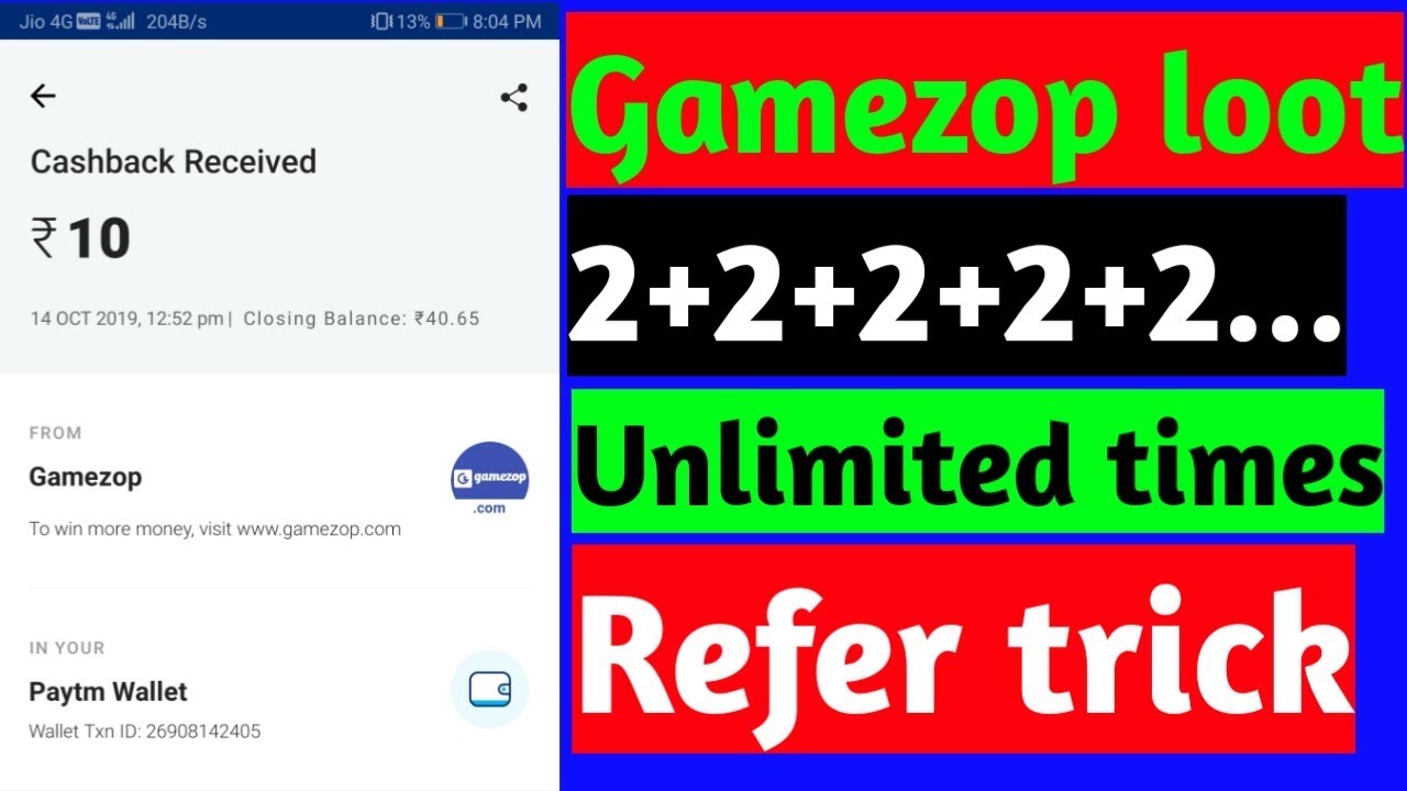Gamezop unlimited refer trick helo refer and earn by tricks by Google