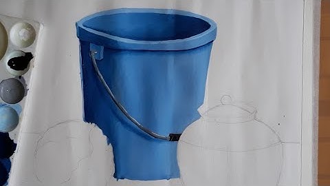 #stilllife object drawing part 1| Colouring object drawing (Bucket) in poster colour for elementary