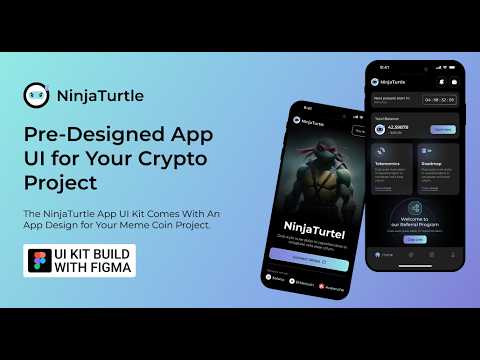 Ninja Turtle Meme Coin App UI Kit - Build Viral Crypto Token Apps with Fun Web3 Mobile UI 🐢🚀📱