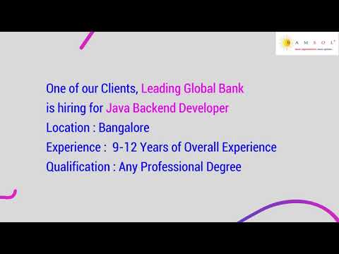 Java Backend Developer | Backend Developer Jobs | Java Jobs