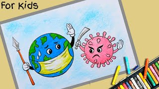 How To Draw Corona Virus Corona Virus Drawing With Pastel Color Coronavirus At War With The World