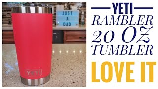I LOVE YETI Rambler 20 oz Tumbler with MagSlider lid Bimini Pink