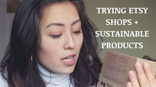 UNBOXING + REVIEWING | Low Waste Products: ETSY MAKEUP,  LOCAL SHOPS, BULK STORES